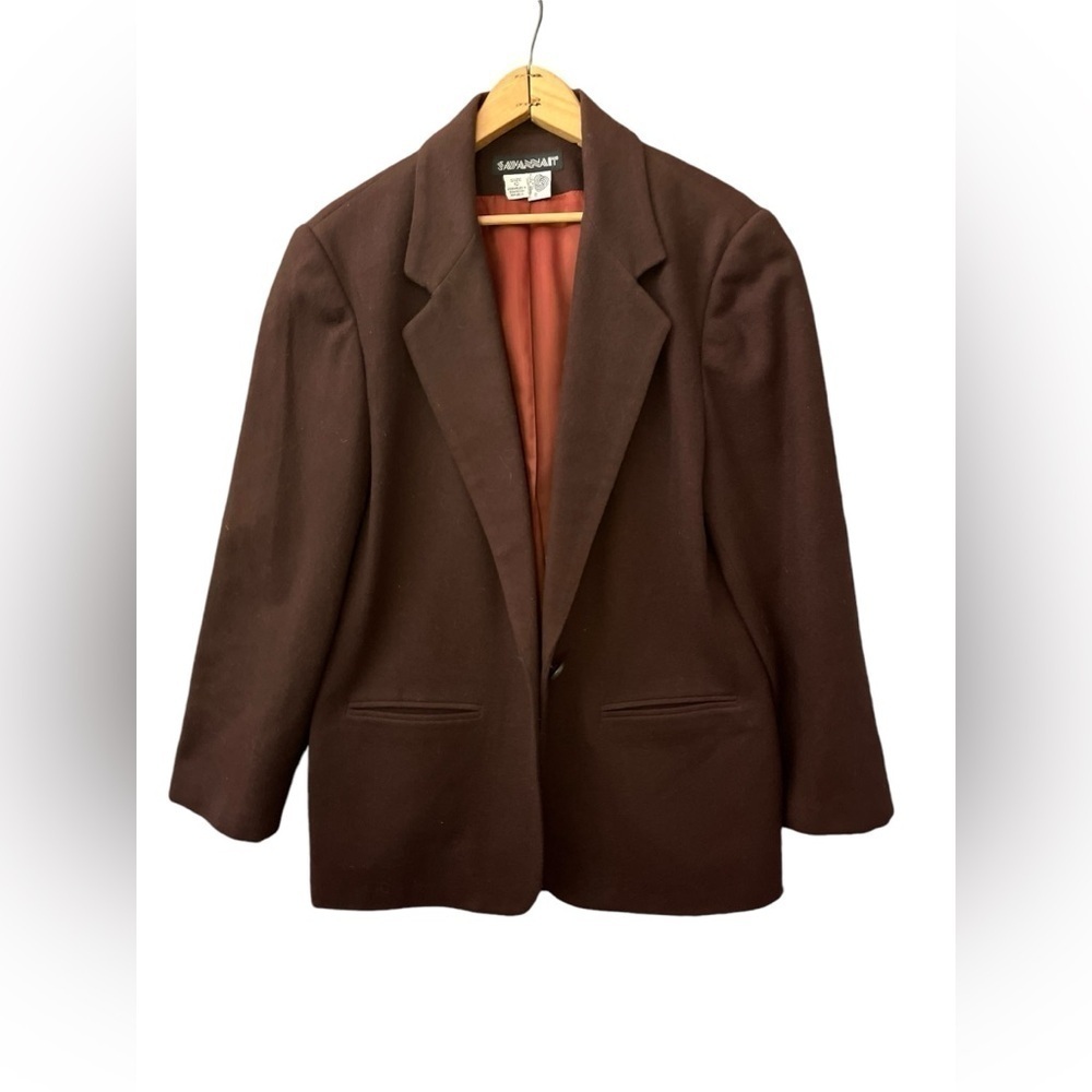 Savannah Women’s Brown 100% Wool Lined Blazer Size 10